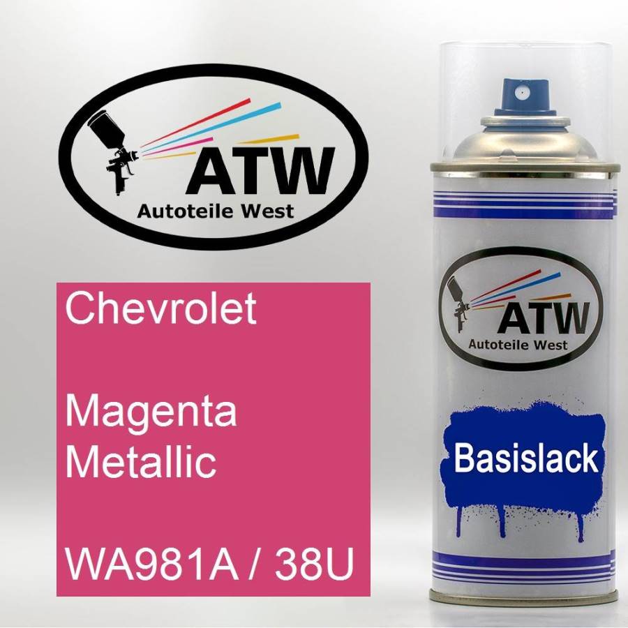Chevrolet, Magenta Metallic, WA981A / 38U: 400ml Sprühdose, von ATW Autoteile West.
